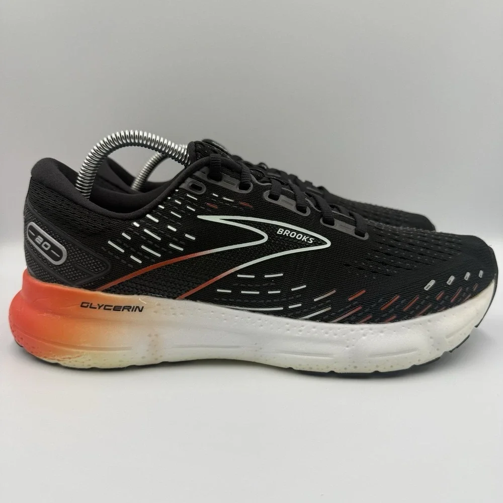 Brooks Glycerin‎ 20 Women's Size 11.5 Black Orange White Running Shoes Sneakers